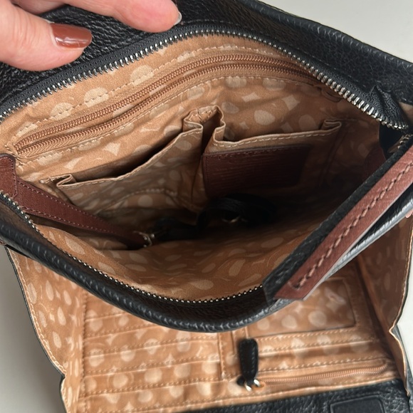 Brighton London Groove Selena Black Brown Organizer Crossbody Wallet Bag - Picture 4 of 9